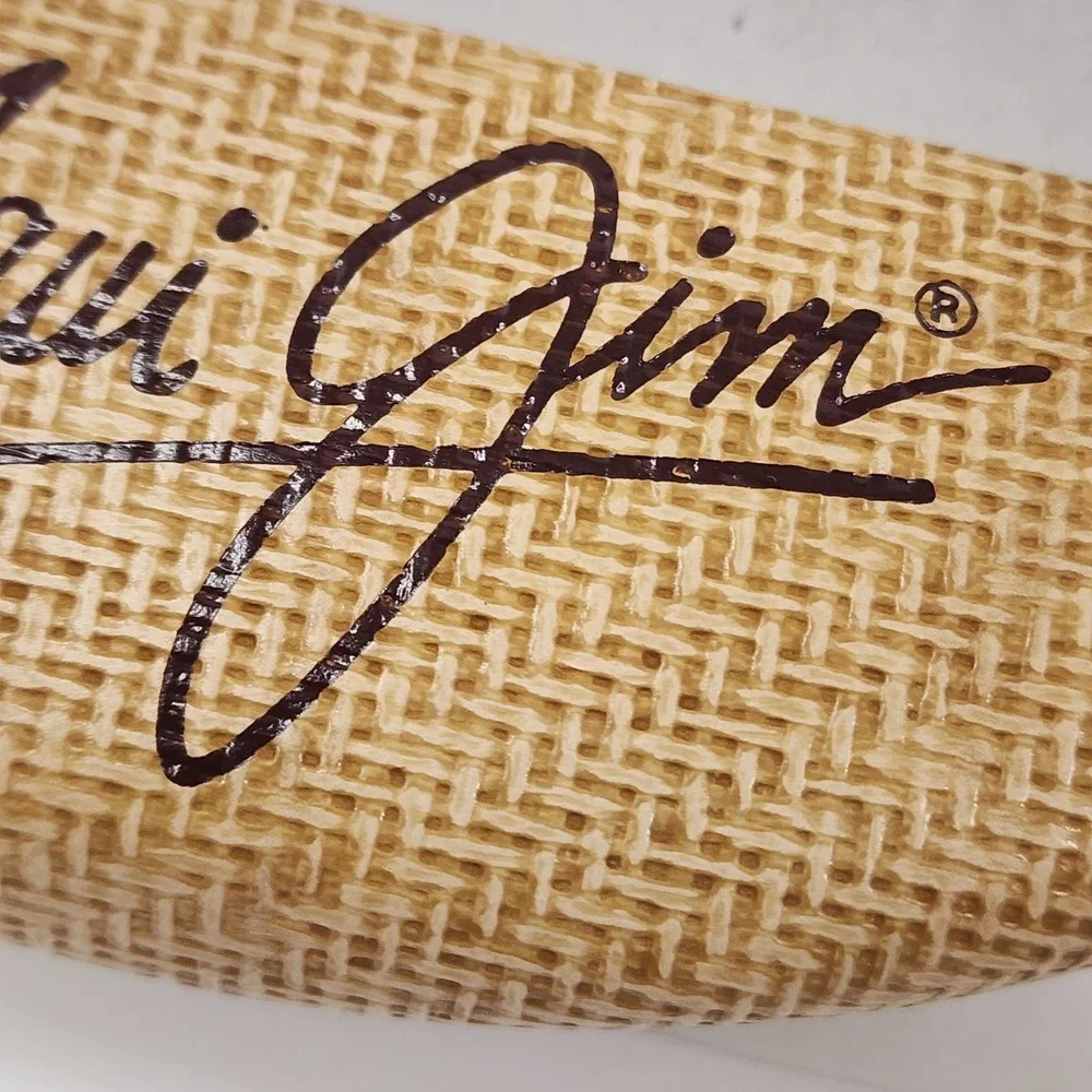 Maui Jim Sunglass EYEGLASS CASE Only Faux Bamboo Basket Weave Hard Clamshell